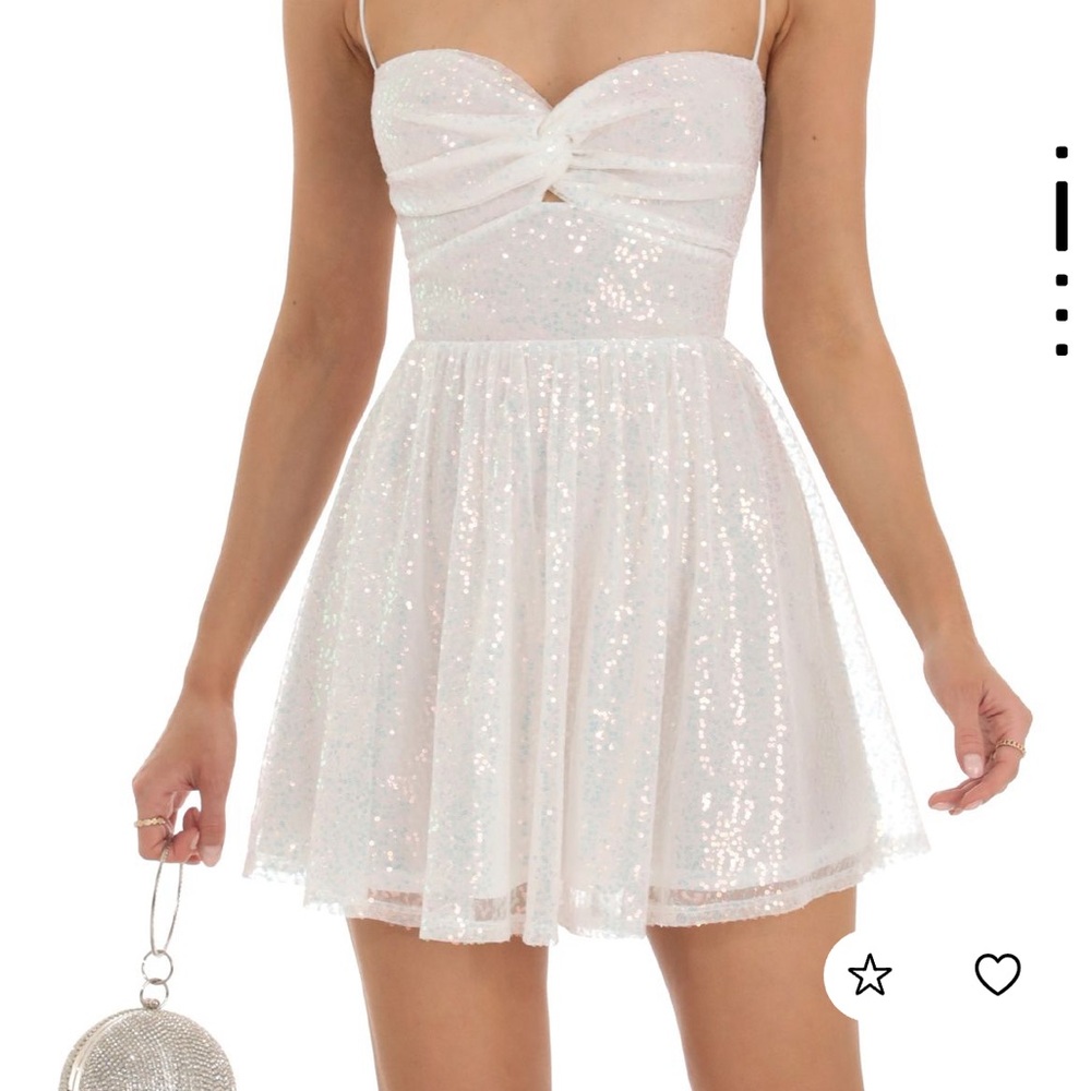 Lucy in the Sky Iridescent Sequin Twist Dress